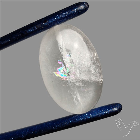 Rare Himalayan Quartz With Rainbow Cabochon