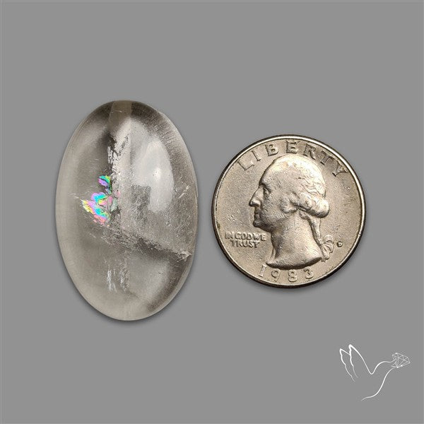 Rare Himalayan Quartz With Rainbow Cabochon