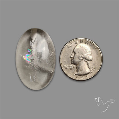 Rare Himalayan Quartz With Rainbow Cabochon