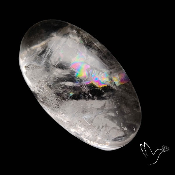 Rare Himalayan Quartz With Rainbow Cabochon