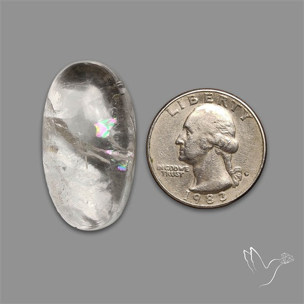 Rare Himalayan Quartz With Rainbow Cabochon
