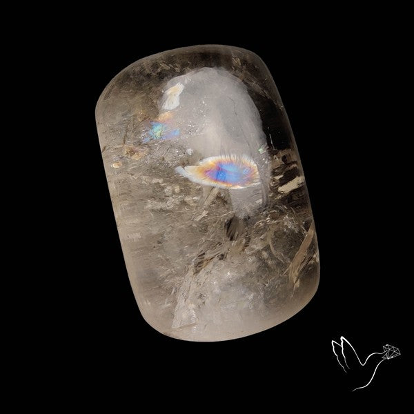 Rare Himalayan Quartz With Rainbow Cabochon