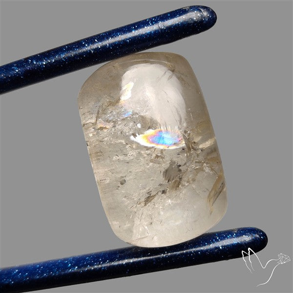 Rare Himalayan Quartz With Rainbow Cabochon