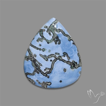 Rare Owyhee Blue Opal with Moss Inclusions Cabochon