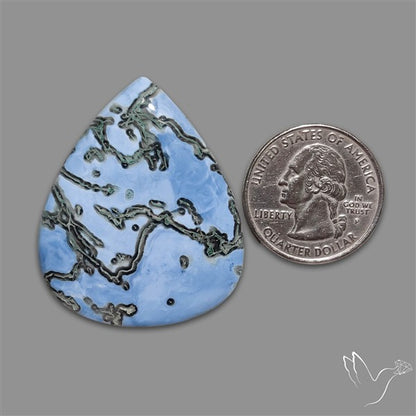 Rare Owyhee Blue Opal with Moss Inclusions Cabochon