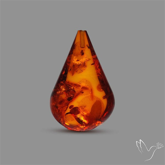 Baltic Amber Briolette Pear Shaped Cabochon