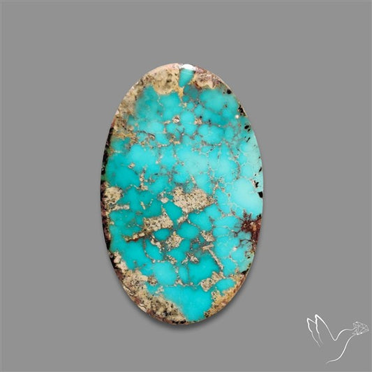 Rare Nishapuri Feroza Turquoise Cabochon Authentic