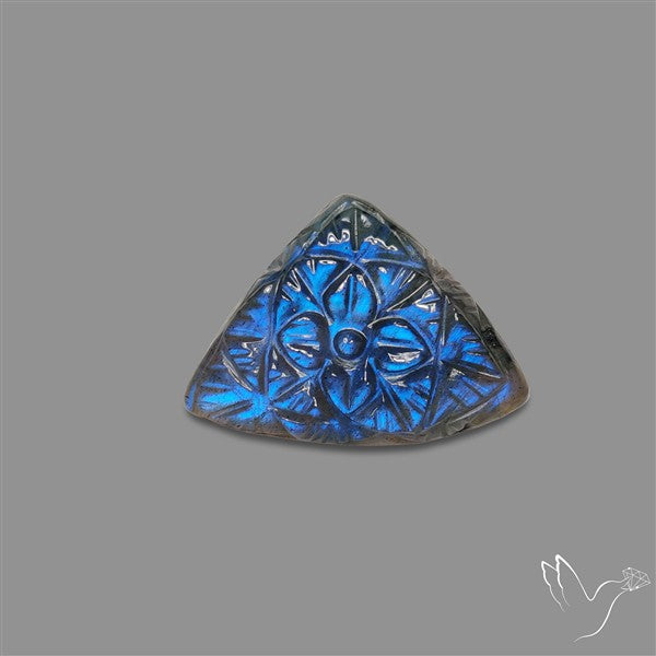 Handcarved Labradorite Deep Blues Mughal Carving