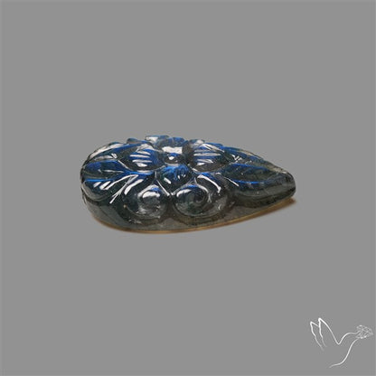 Handcarved Labradorite Deep Blues Mughal Carving