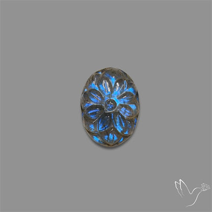 Handcarved Labradorite Deep Blues Mughal Carving