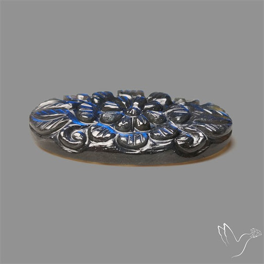 Handcarved Labradorite Deep Blues Mughal Carving