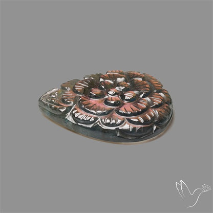 Purple Spectrolite Mughal Carving Handcarved
