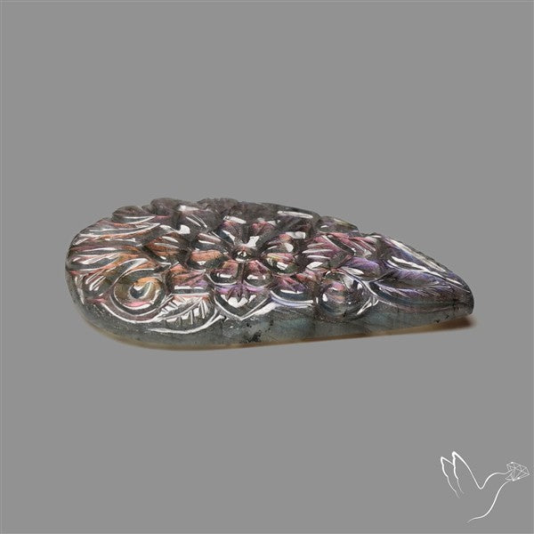 Purple Spectrolite Mughal Carving Handcarved