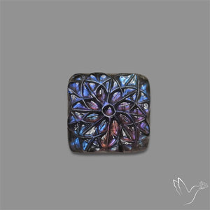 Purple Spectrolite Mughal Carving Handcarved