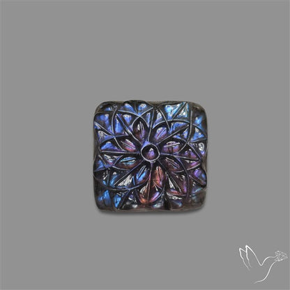 Purple Spectrolite Mughal Carving Handcarved