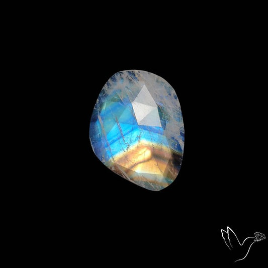 Rose Cut Rainbow Moonstone