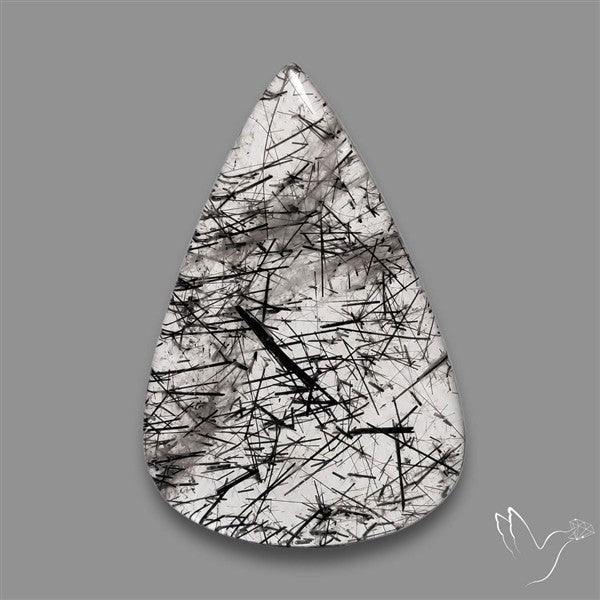 Black Tourmalinated Quartz Cabochon