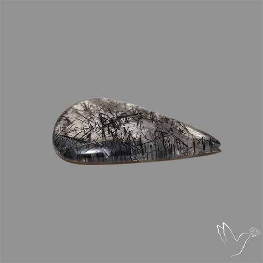 Black Tourmalinated Quartz Cabochon