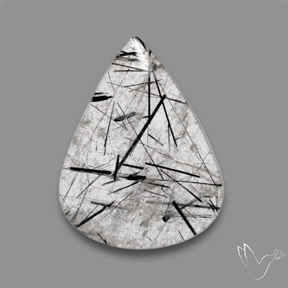 Black Tourmalinated Quartz Cabochon