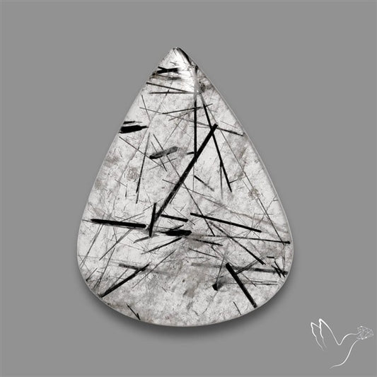 Black Tourmalinated Quartz Cabochon