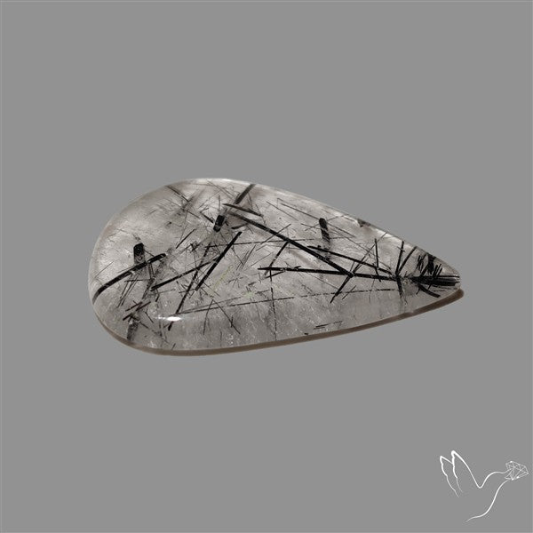 Black Tourmalinated Quartz Cabochon