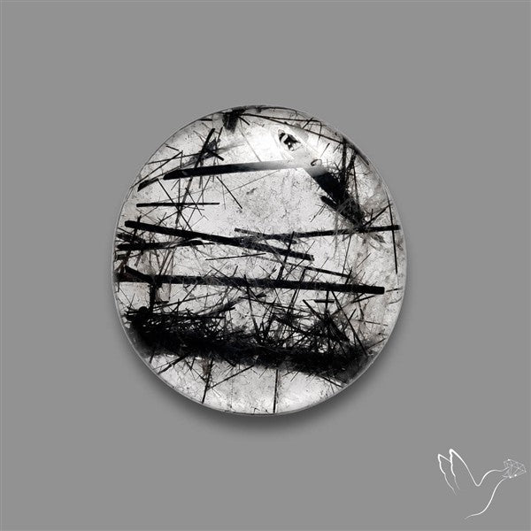 Black Tourmalinated Quartz Cabochon