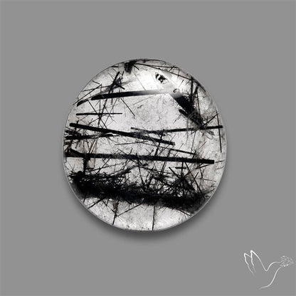 Black Tourmalinated Quartz Cabochon