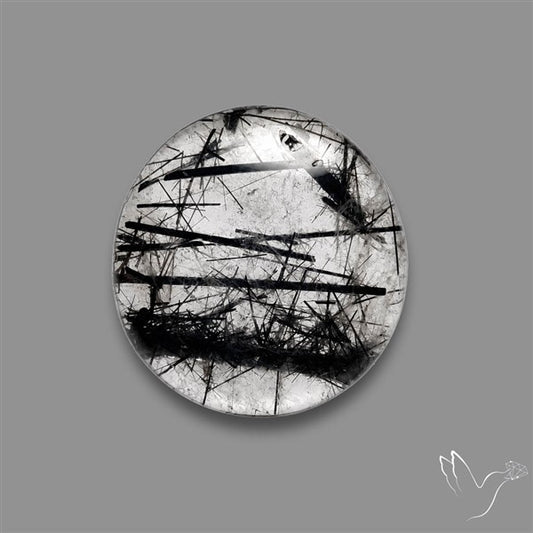Black Tourmalinated Quartz Cabochon