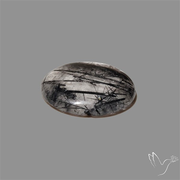 Black Tourmalinated Quartz Cabochon