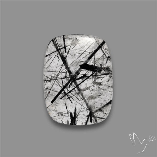 Black Tourmalinated Quartz Cabochon