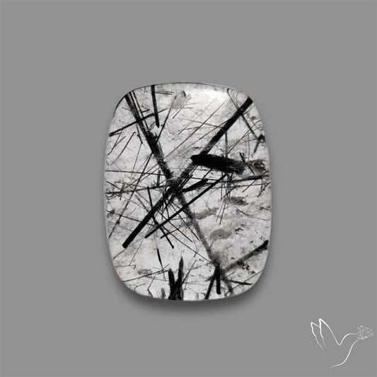 Black Tourmalinated Quartz Cabochon
