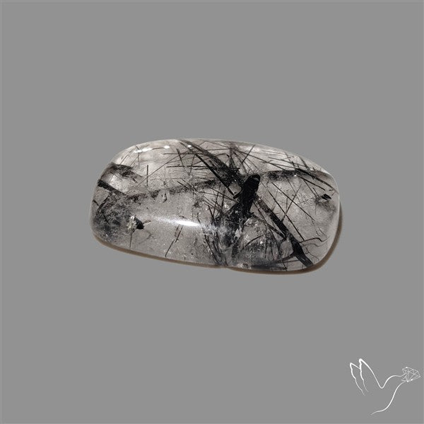 Black Tourmalinated Quartz Cabochon