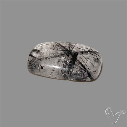 Black Tourmalinated Quartz Cabochon