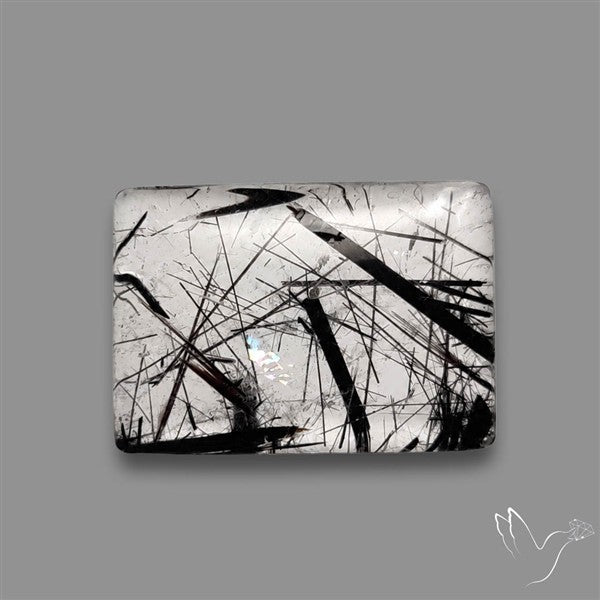 Black Tourmalinated Quartz Cabochon