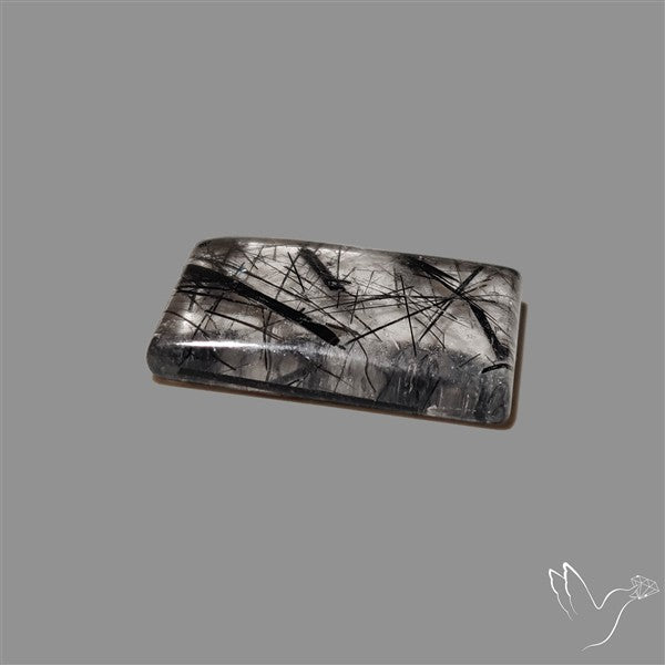 Black Tourmalinated Quartz Cabochon
