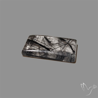 Black Tourmalinated Quartz Cabochon