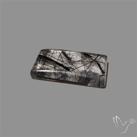 Black Tourmalinated Quartz Cabochon