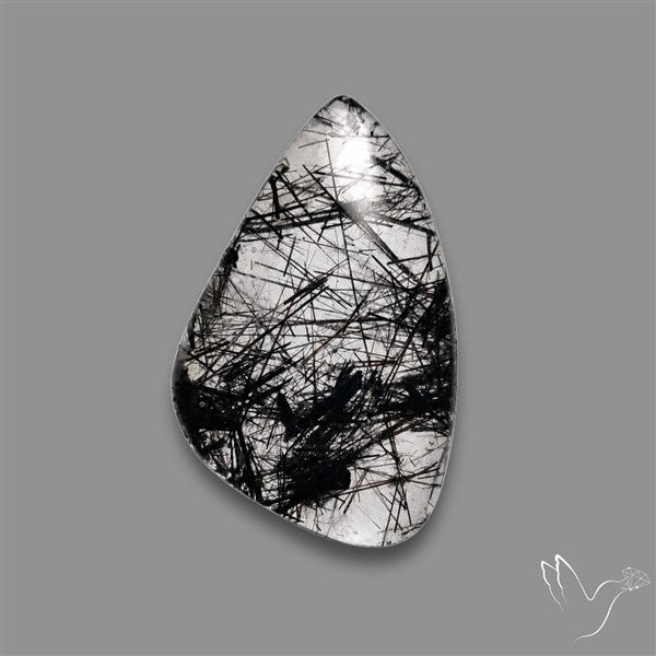 Black Tourmalinated Quartz Cabochon
