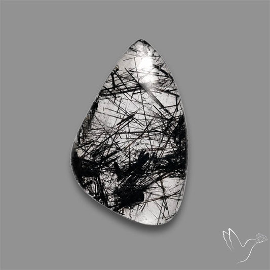 Black Tourmalinated Quartz Cabochon
