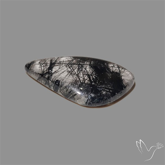 Black Tourmalinated Quartz Cabochon