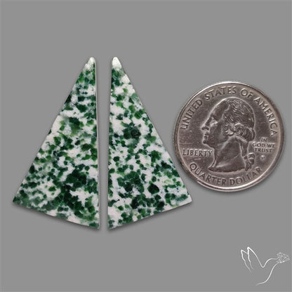 Chrome Diopside In Quartz Pair