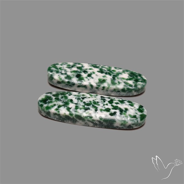Chrome Diopside In Quartz Pair