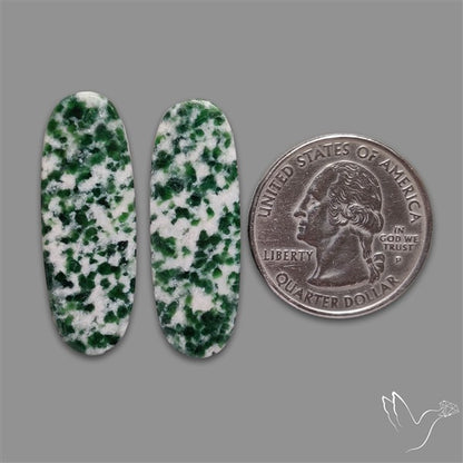 Chrome Diopside In Quartz Pair