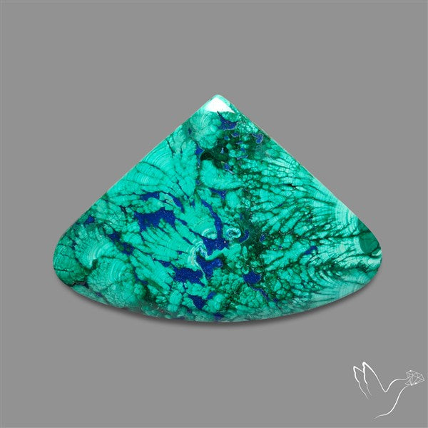 Lapis Inlay In Malachite Cabochon