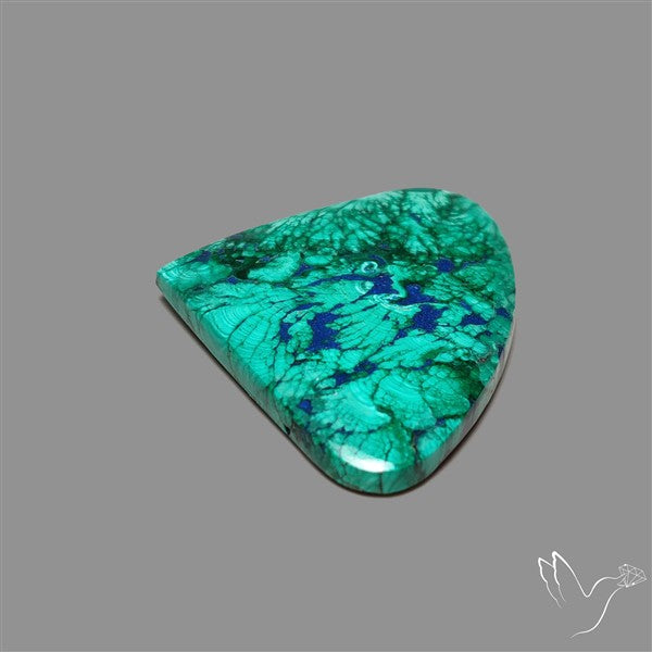 Lapis Inlay In Malachite Cabochon