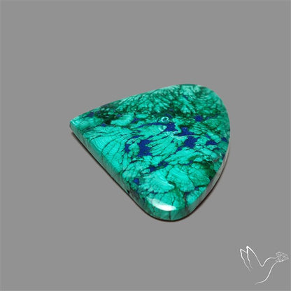 Lapis Inlay In Malachite Cabochon