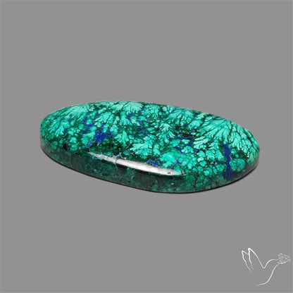 Lapis Inlay In Malachite Cabochon