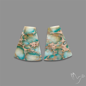 Sea Sediment Jasper Cabochons Pair