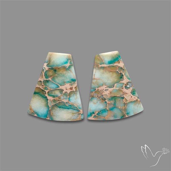 Sea Sediment Jasper Cabochons Pair