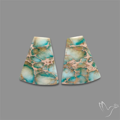 Sea Sediment Jasper Cabochons Pair